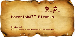 Marczinkó Piroska névjegykártya